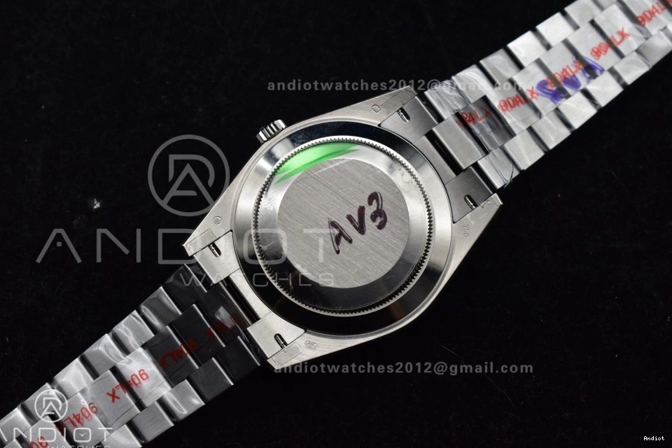 A2836 40 Weight) GMF Steel (Gain on Crystal President V3 Black Dial 904L Bracelet SS DayDate 0220